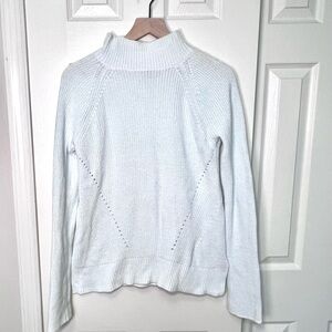 Gap Light Blue Mockneck Textured Knit Pull Over Sweater